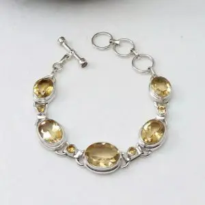 Pulsera montada con citrinos y plata 925 3
