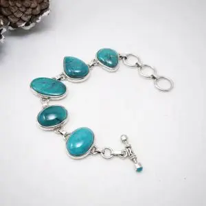 Pulsera turquesas y plata 925 2