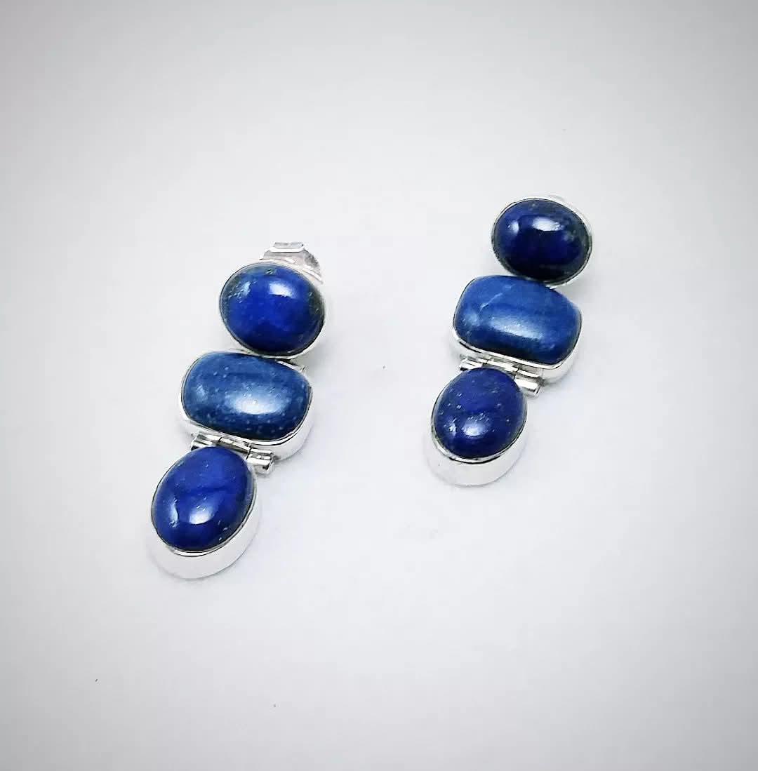 Pendientes lapiz lazuli y plata 925