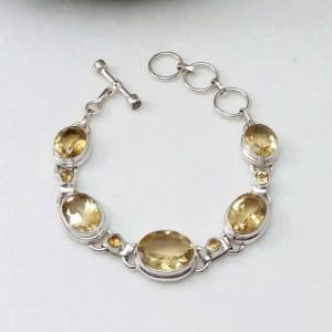 Pulsera montada con citrinos y plata 925 3