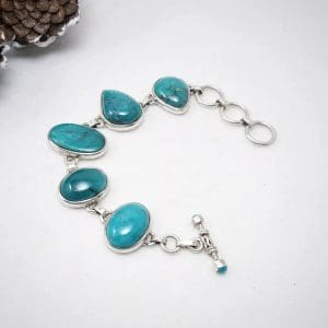 Pulsera turquesas y plata 925 2